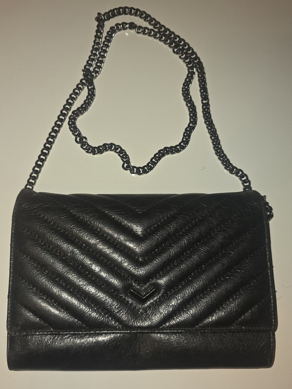 Botkier Black Quilted Chevron Chain Shoulder Bag